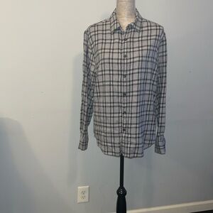 Cloudveil Mens Flannel Plaid Shirt Large Gray Button Up
Long Sleeve